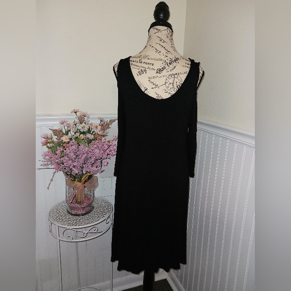 Womens Nine 1 Eight Black Open Shoulder Dress, Size Medium - Picture 4 of 12